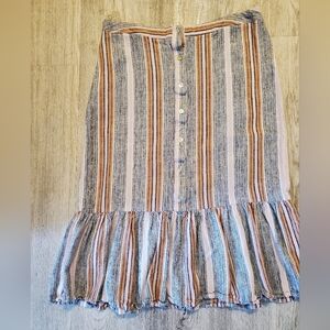 Nanette Lepore Striped Button Down Skirt Size Small